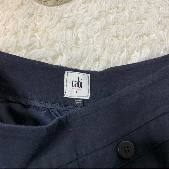 Cabi Mariner Trouser Dress Pants Sailor Buttons Side Zip Stretch Navy Sz 4 - Picture 6 of 8